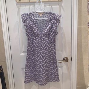 Michael Kors Lavender Metallic Floral Detail Dress